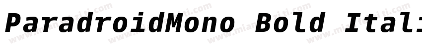 ParadroidMono Bold Italic字体转换